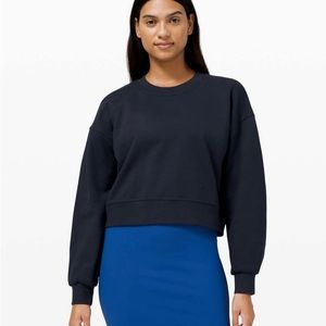 Lululemon Perfectly Oversized Cropped Crew True Navy Size 2